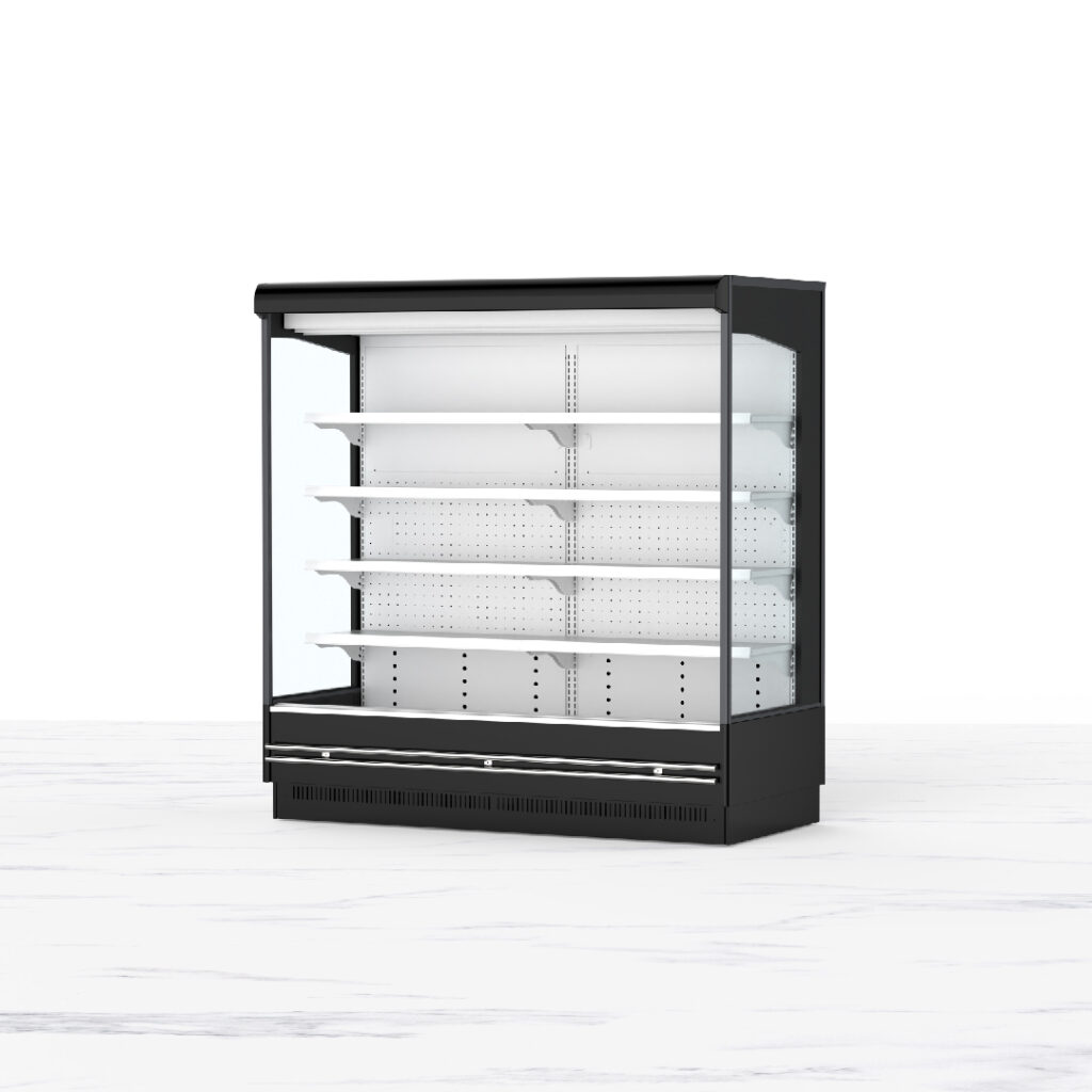 Air-curtain upright fridge